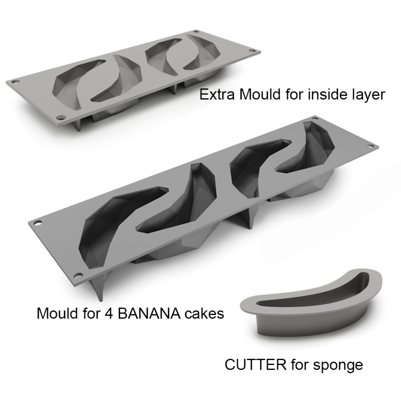 Banana cakes silicone mould